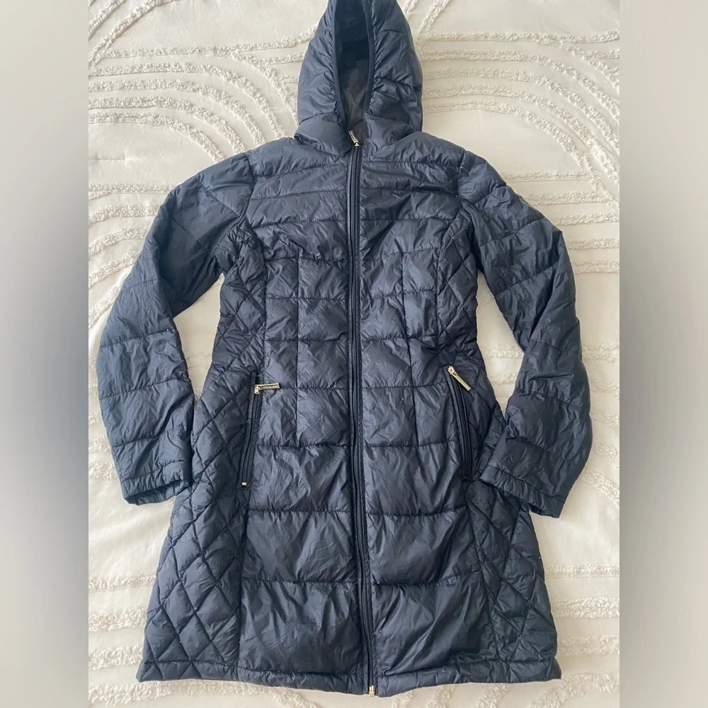 Michael Kors Black Quilted Puffer Coat XS